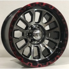 BK 3S185 18X10.5 6X139.7 ET-10 BLACK MAC-RED LIP